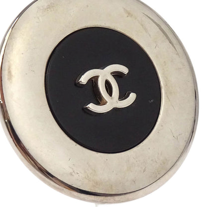 Chanel Button Earrings Clip-On Silver 97A