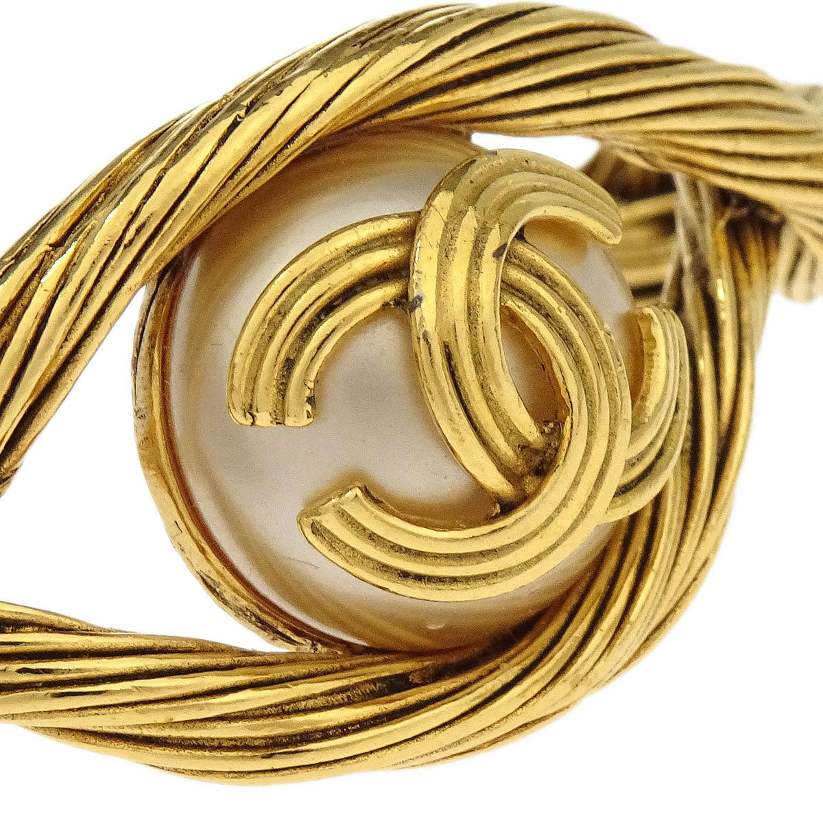 Chanel Bracelet Bangle Gold Costume Pearl 94A
