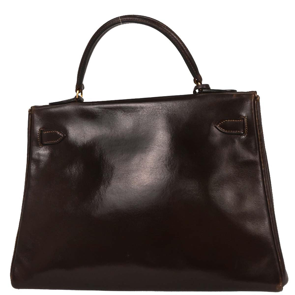 Hermes Cacao Box Calf Kelly 32 Retourne Handbag