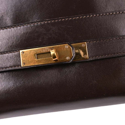 Hermes Cacao Box Calf Kelly 32 Retourne Handbag
