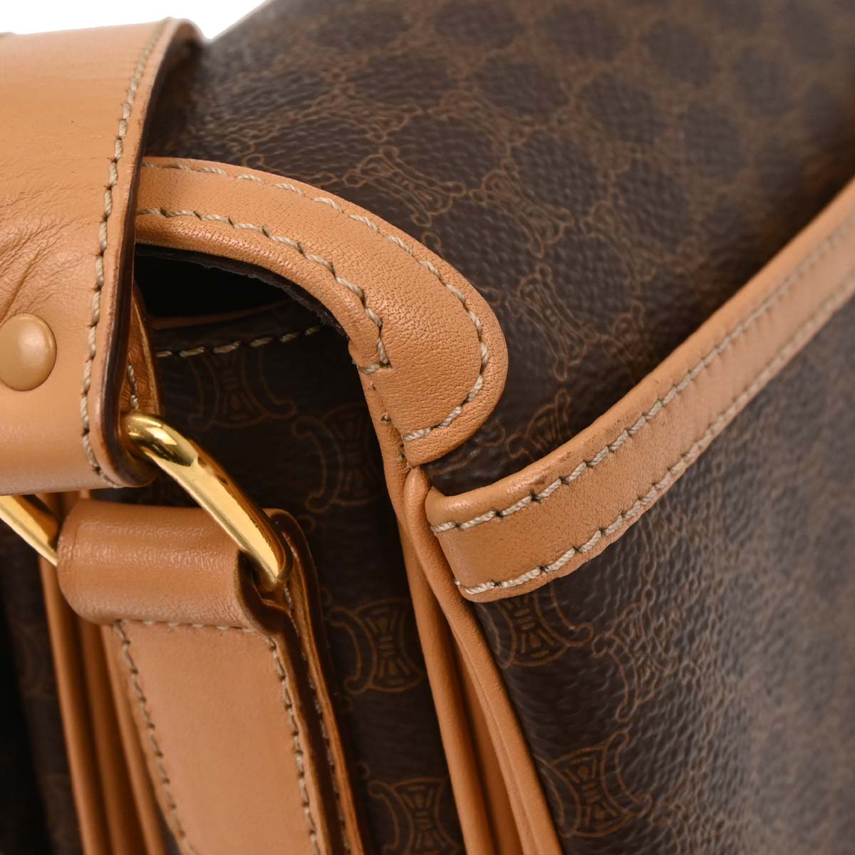 Celine Brown Macadam Shoulder Bag