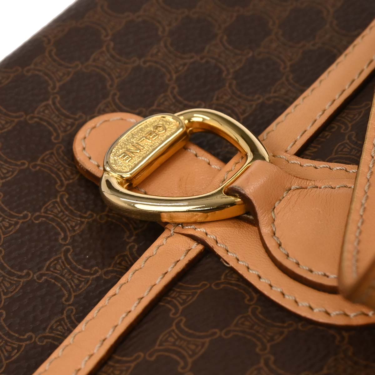Celine Brown Macadam Shoulder Bag