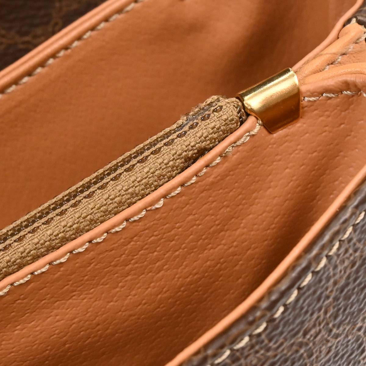 Celine Brown Macadam Shoulder Bag