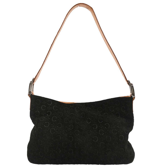 Celine Black Suede Macadam C Handbag