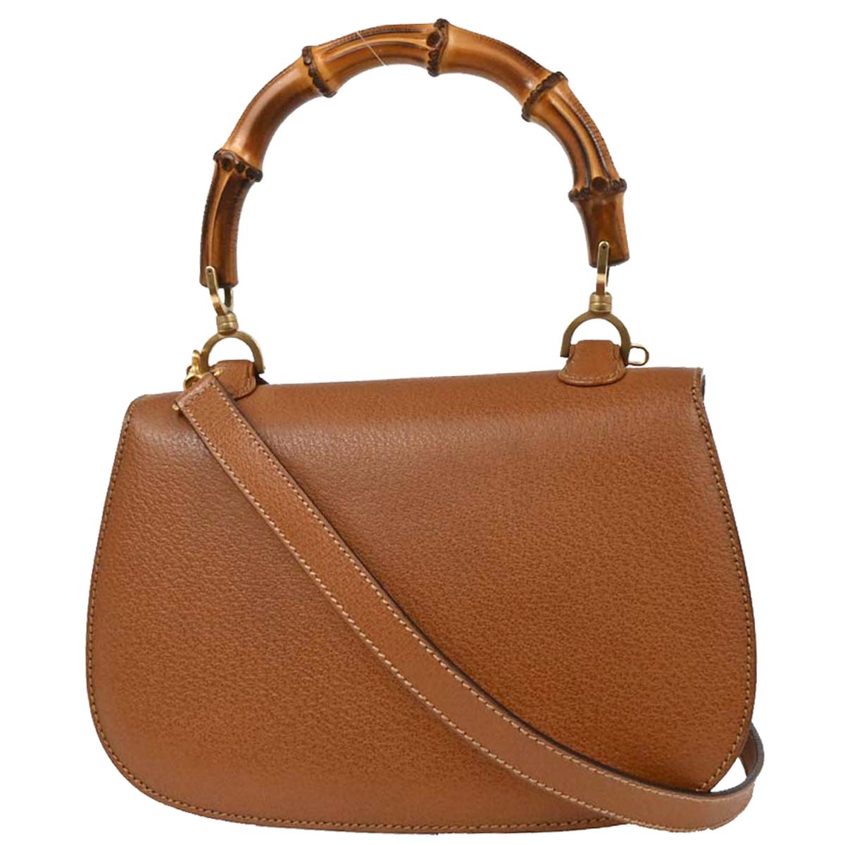 Gucci Brown Pigskin Bamboo 2way Shoulder Handbag