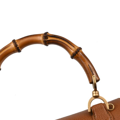 Gucci Brown Pigskin Bamboo 2way Shoulder Handbag