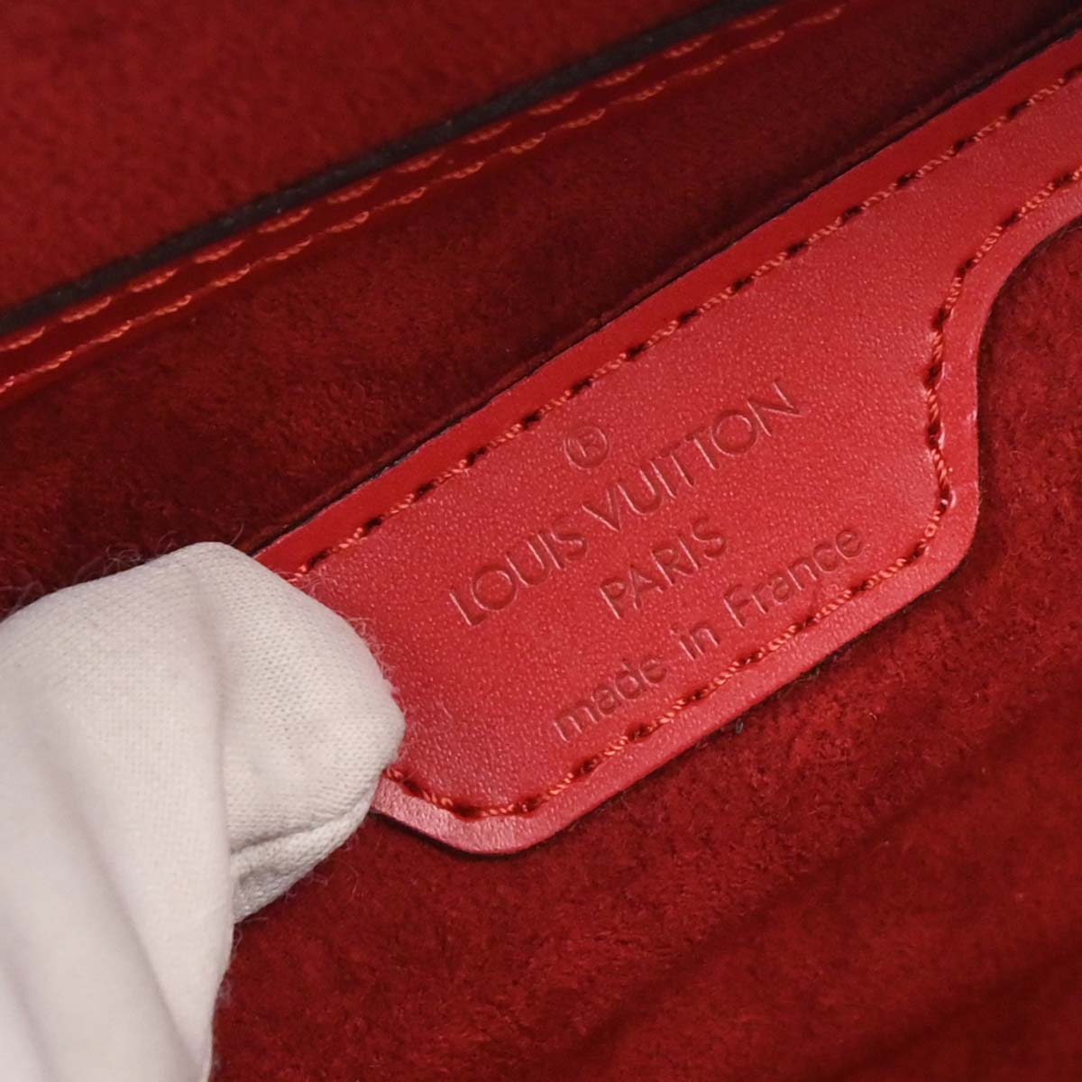 Louis Vuitton Red Epi Soufflot Handbag M52227