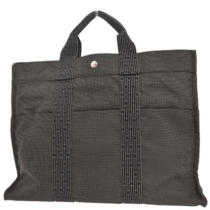 Hermes Gray Canvas Herline Tote MM Handbag