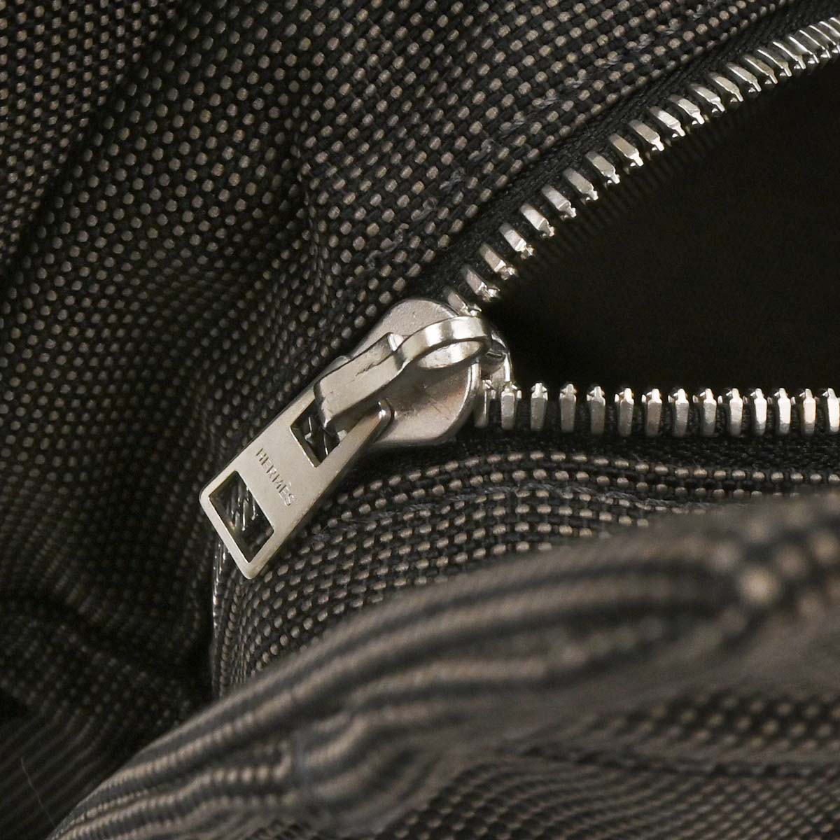 Hermes Gray Canvas Herline Tote MM Handbag
