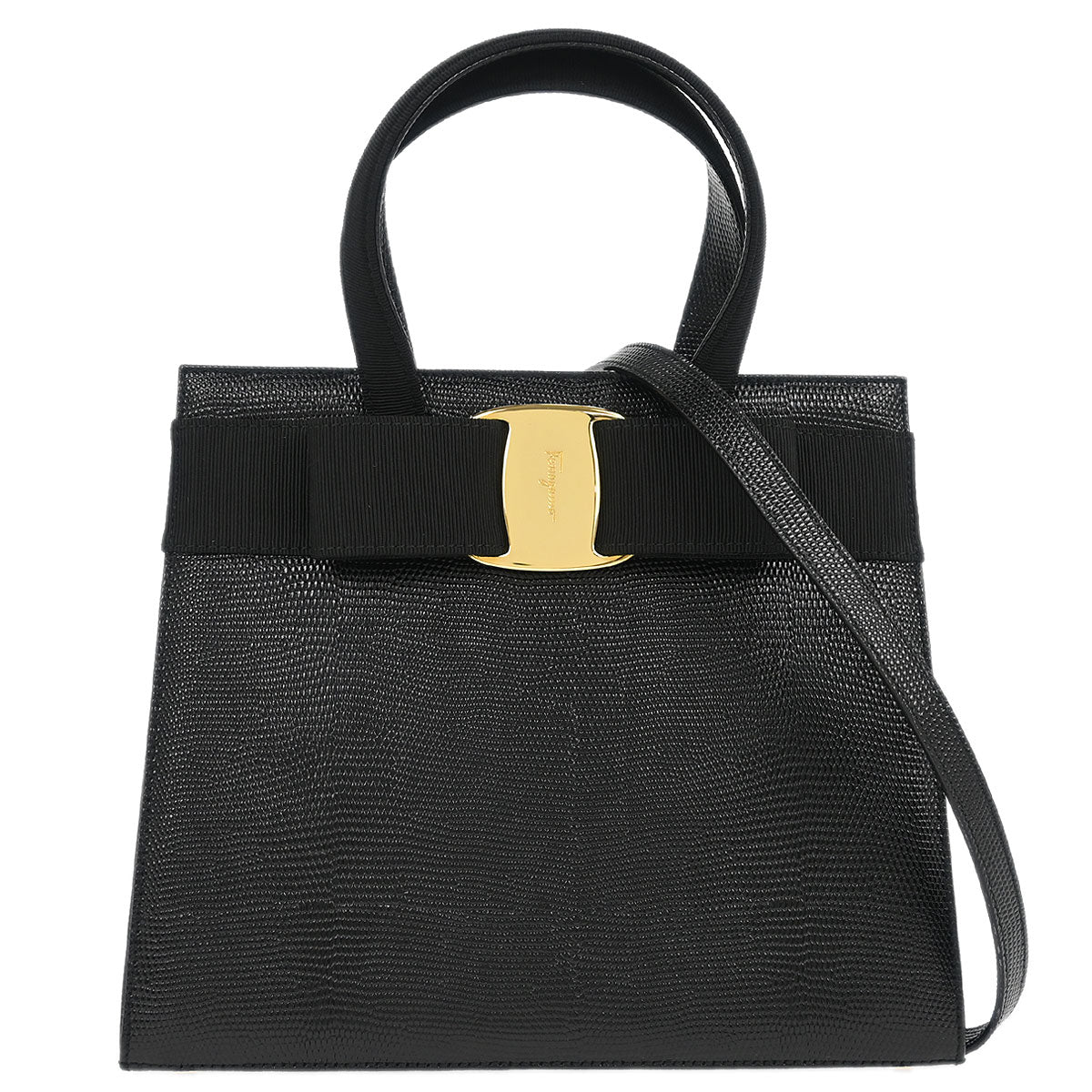 Salvatore Ferragamo Black Vara Bow Handbag