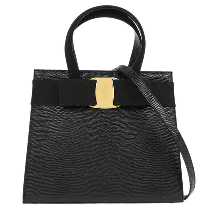 Salvatore Ferragamo Black Vara Bow Handbag