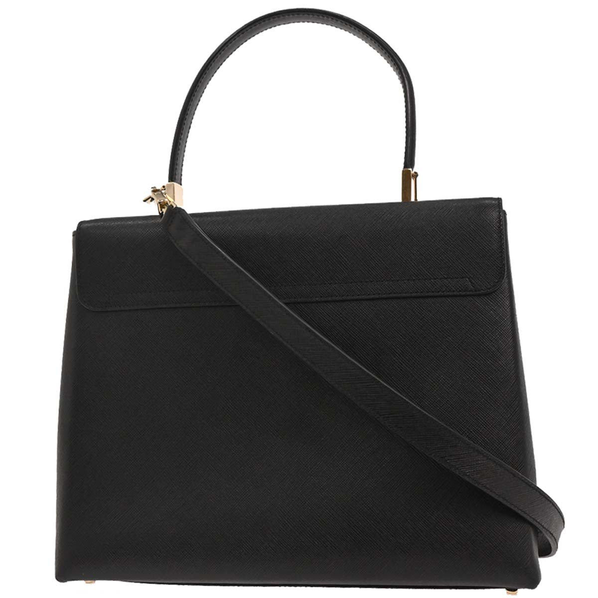 Salvatore Ferragamo Black Gancini 2way Shoulder Handbag