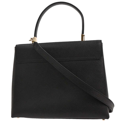 Salvatore Ferragamo Black Gancini 2way Shoulder Handbag