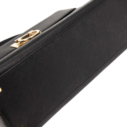 Salvatore Ferragamo Black Gancini 2way Shoulder Handbag