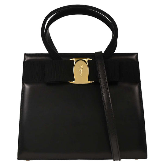 Salvatore Ferragamo Black Vara Bow 2way Shoulder Handbag