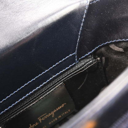 Salvatore Ferragamo Navy Vara Bow Handbag