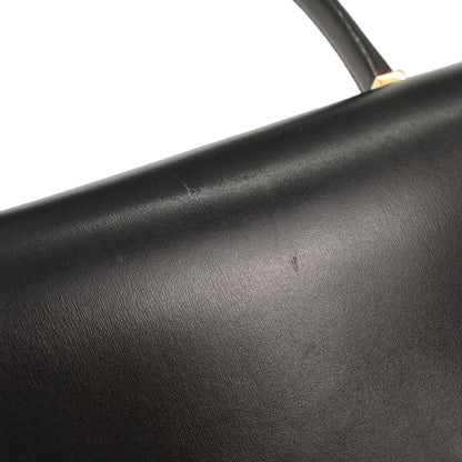 Hermes Black Box Calf Piano Handbag