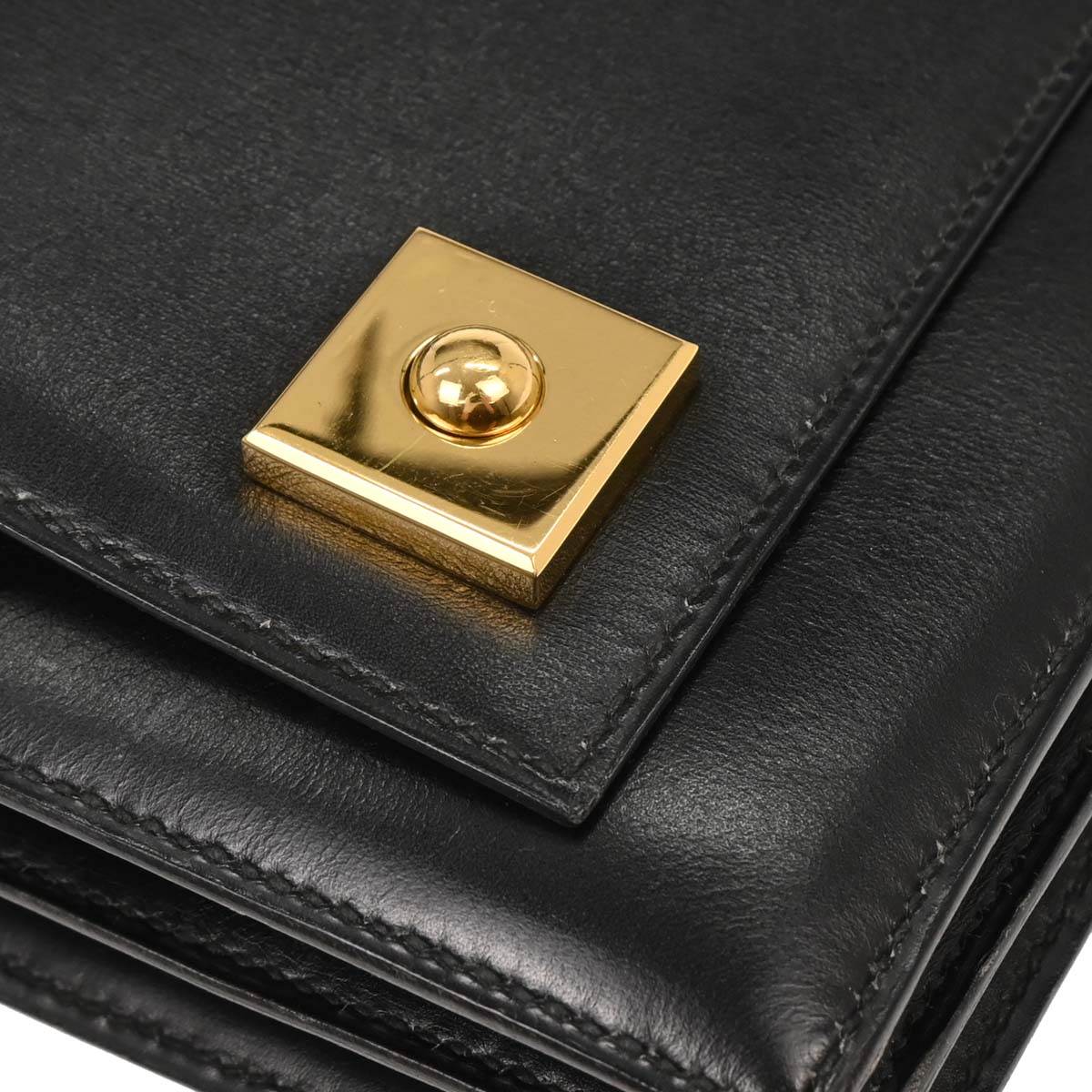 Hermes Black Box Calf Piano Handbag