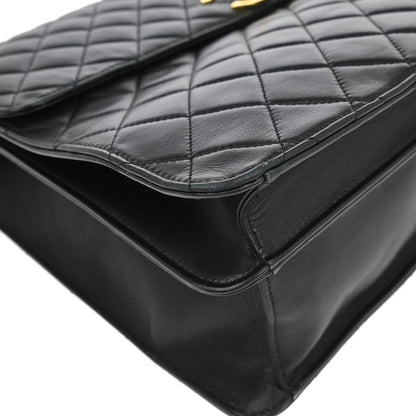Chanel 1994-1996 Black Lambskin 2way Briefcase Handbag