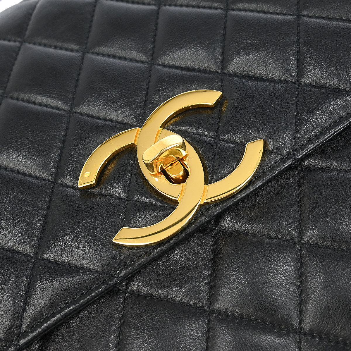 Chanel 1994-1996 Black Lambskin 2way Briefcase Handbag