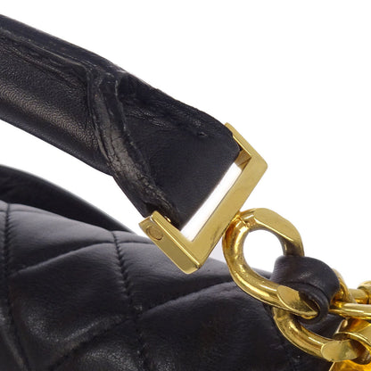 Chanel 1994-1996 Black Lambskin 2way Briefcase Handbag