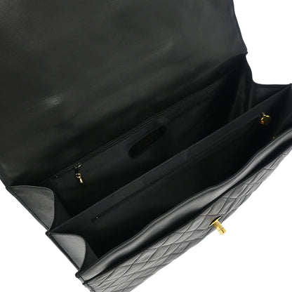 Chanel 1994-1996 Black Lambskin 2way Briefcase Handbag