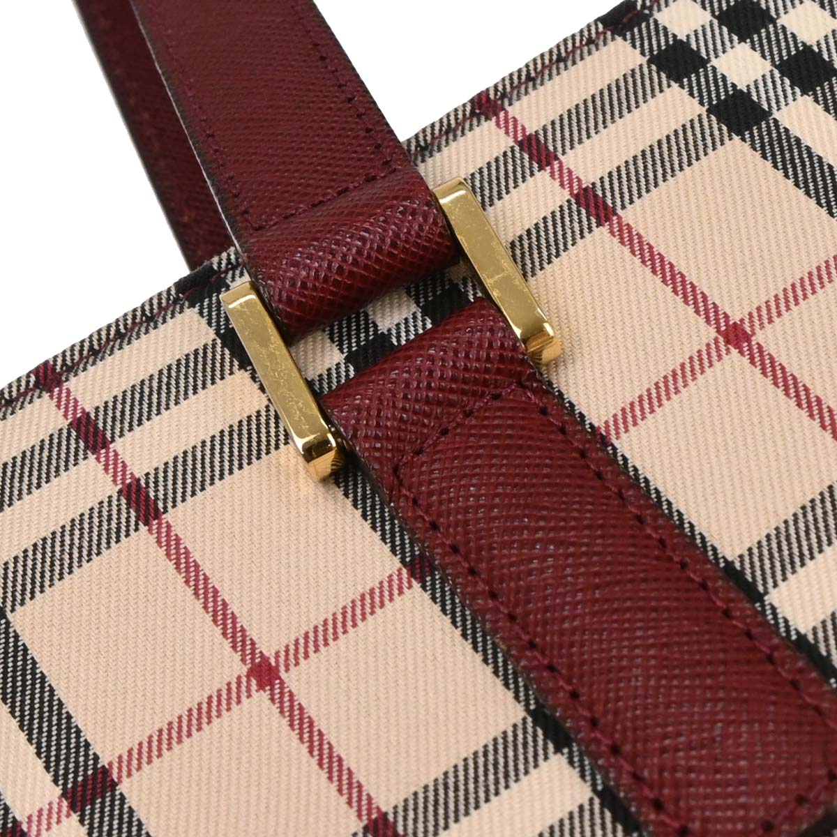 Burberry Beige Burberry Check Tote Handbag