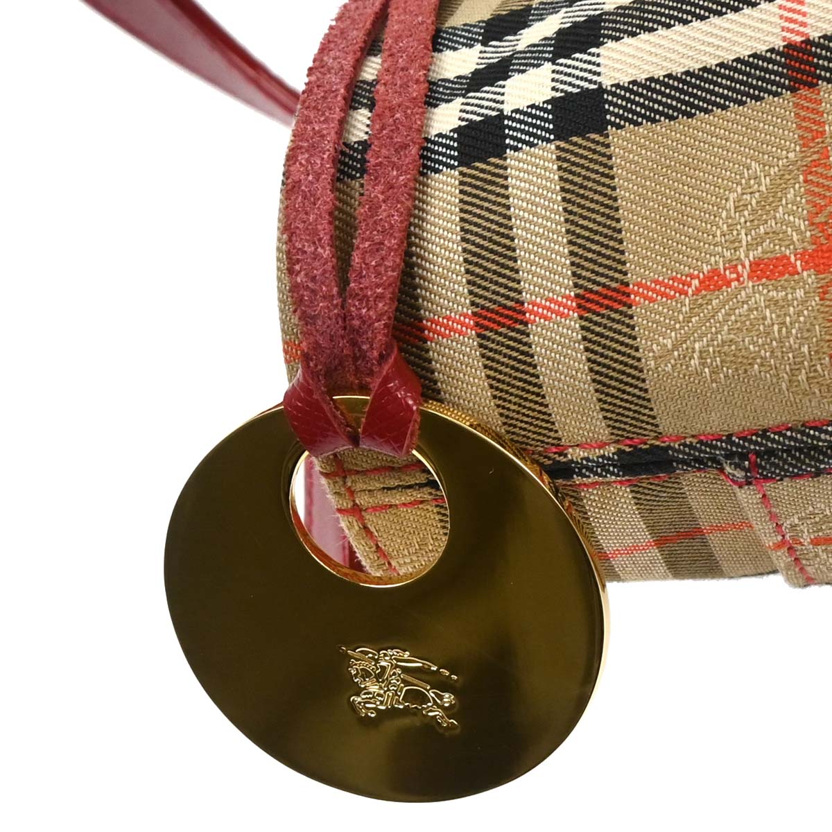 Burberry Beige Red House Check Tote Handbag