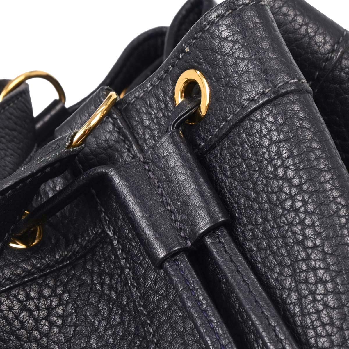 Hermes Blue Indigo Taurillon Clemence Market GM Bucket Shoulder Bag