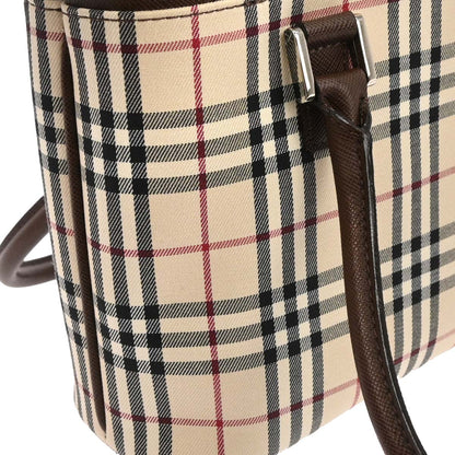 Burberry Beige Brown Burberry Check Tote Handbag