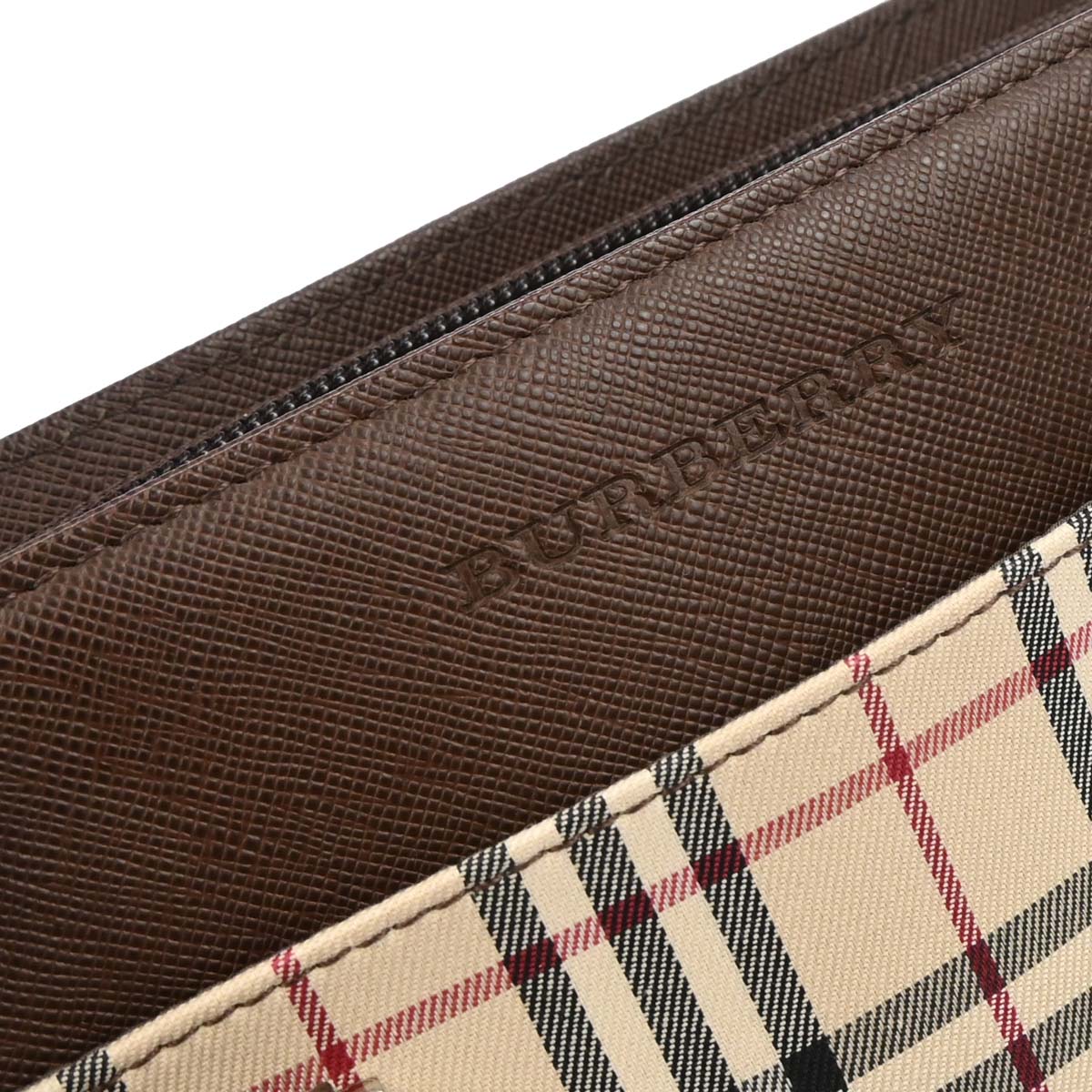 Burberry Beige Brown Burberry Check Tote Handbag