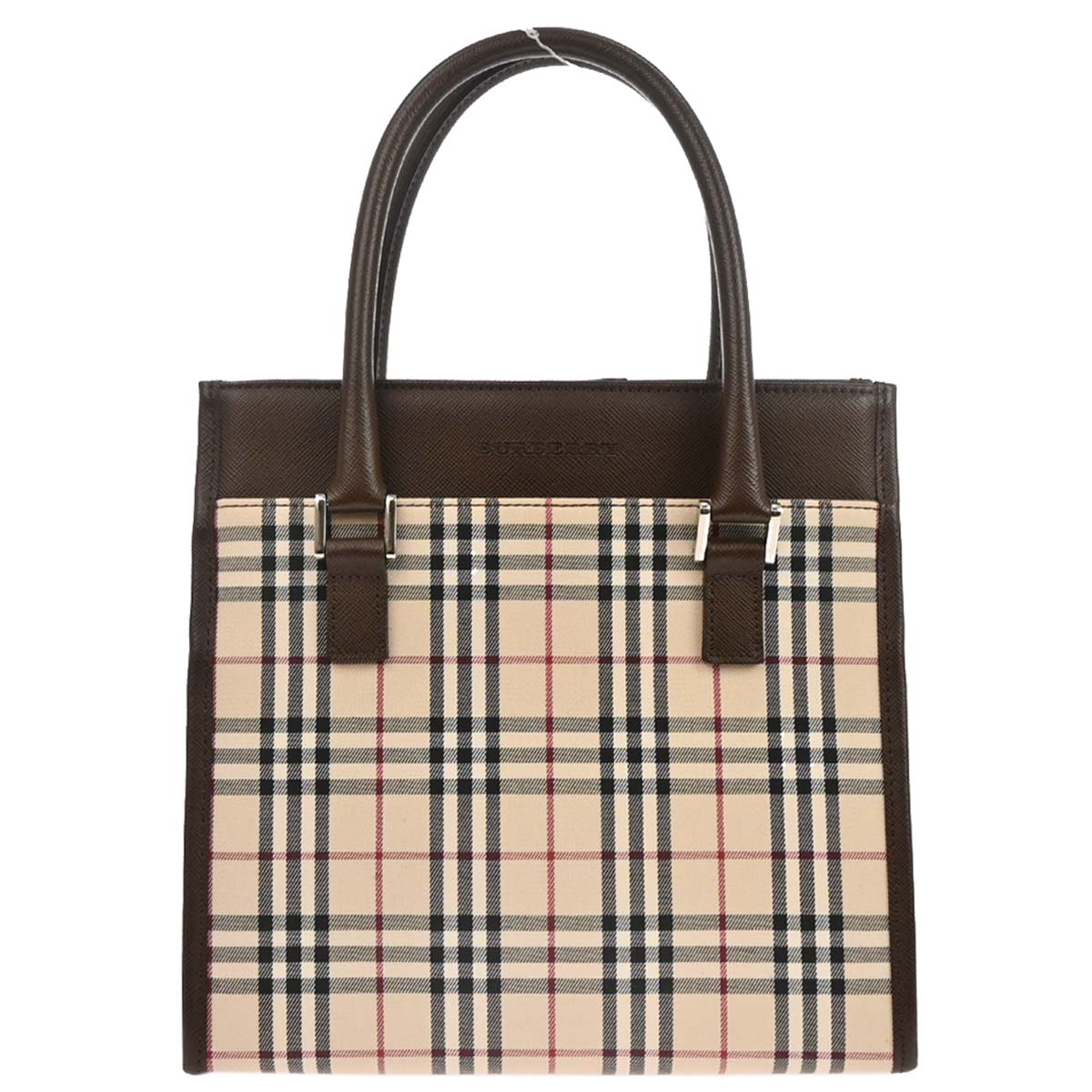 Burberry Beige Brown Burberry Check Tote Handbag