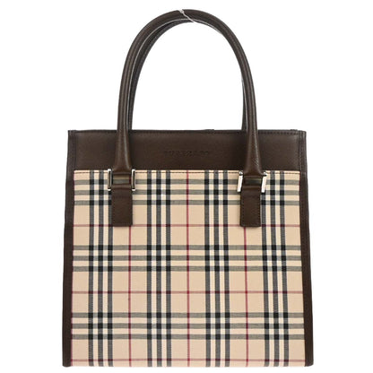 Burberry Beige Brown Burberry Check Tote Handbag