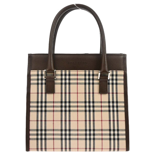 Burberry Beige Brown Burberry Check Tote Handbag