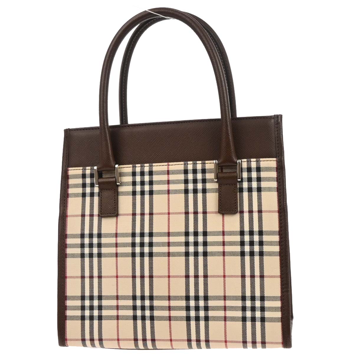 Burberry Beige Brown Burberry Check Tote Handbag