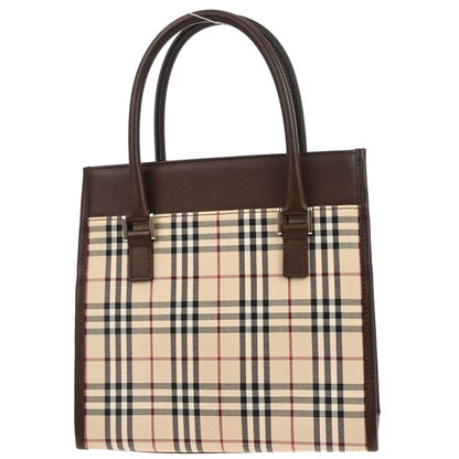 Burberry Beige Brown Burberry Check Tote Handbag