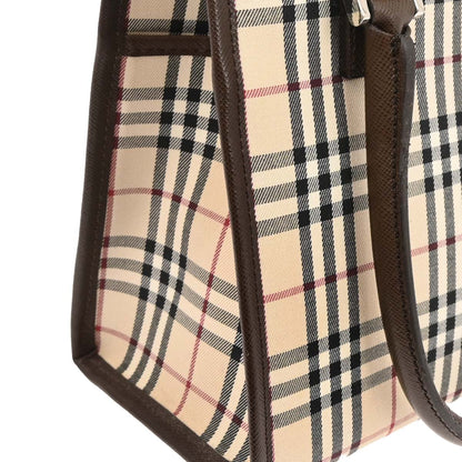 Burberry Beige Brown Burberry Check Tote Handbag