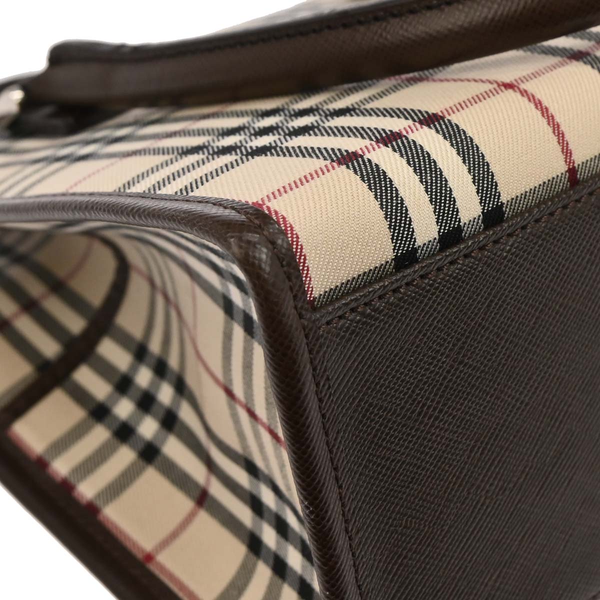 Burberry Beige Brown Burberry Check Tote Handbag