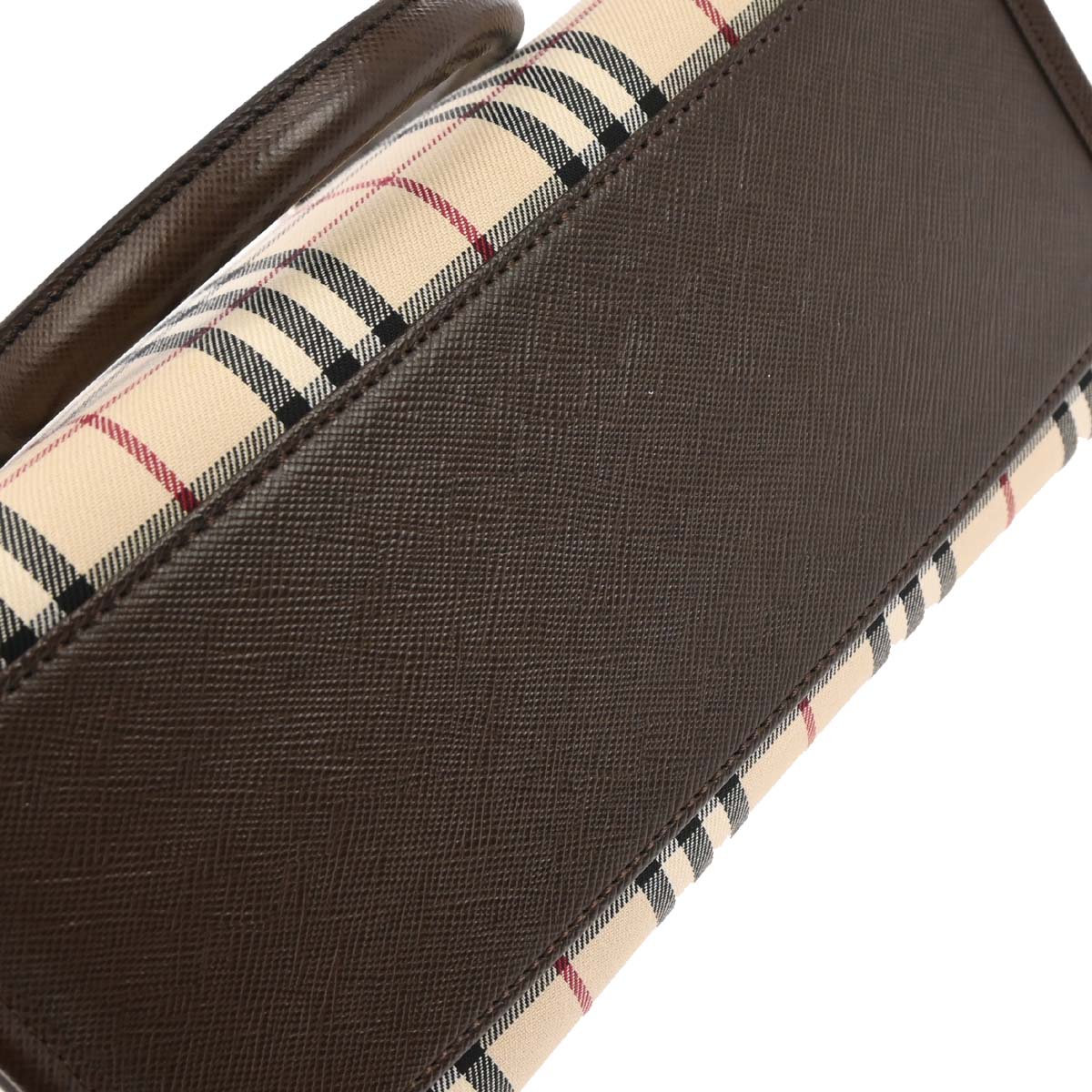 Burberry Beige Brown Burberry Check Tote Handbag
