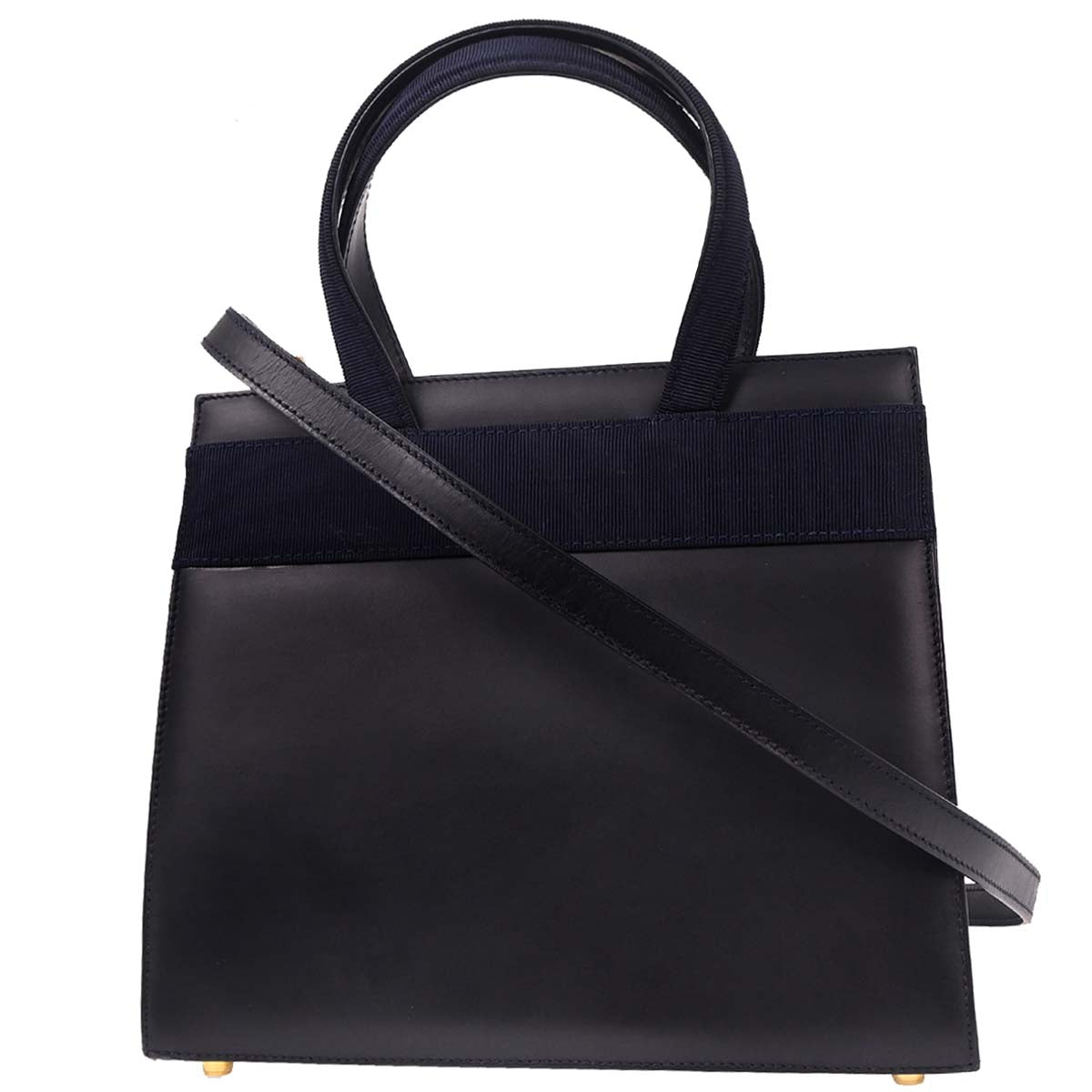 Salvatore Ferragamo Navy Vara Bow Handbag