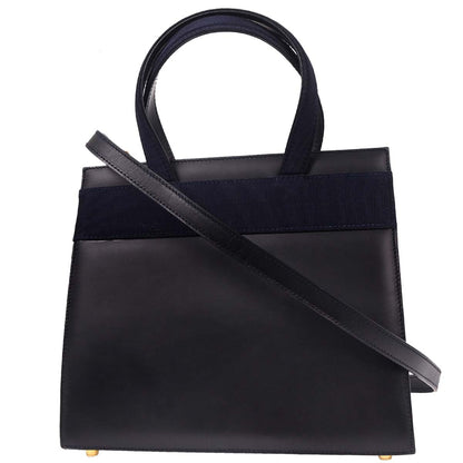 Salvatore Ferragamo Navy Vara Bow Handbag