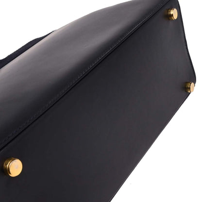 Salvatore Ferragamo Navy Vara Bow Handbag