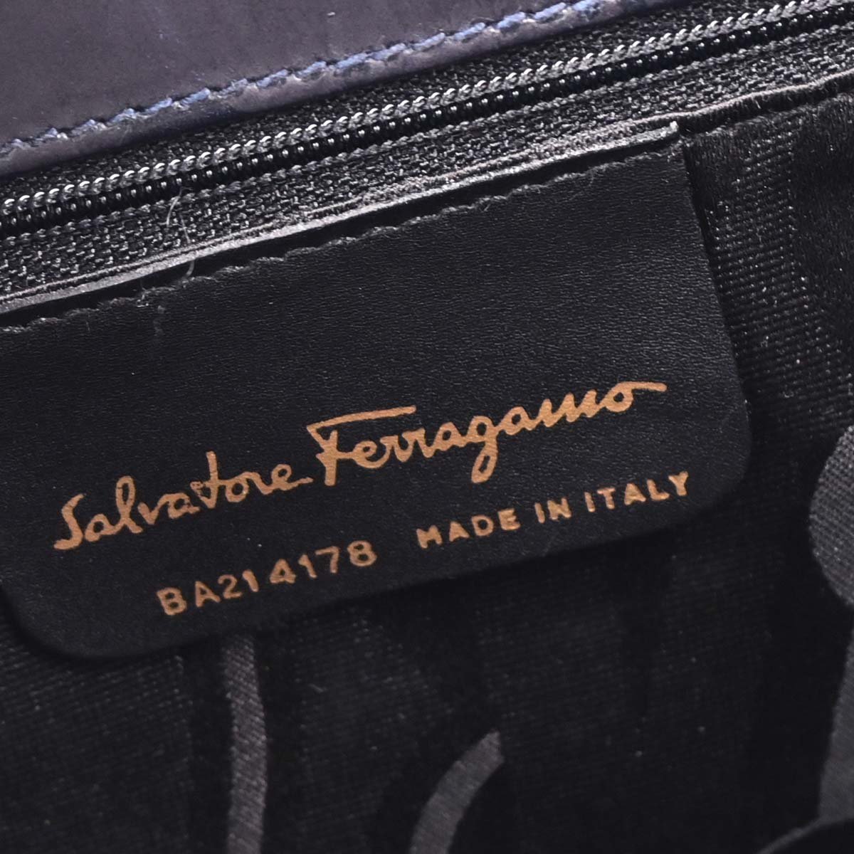 Salvatore Ferragamo Navy Vara Bow Handbag