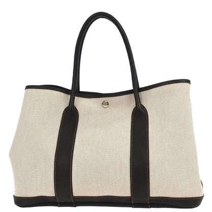 Hermes Beige Toile H Buffalo Garden Party 36 PM Tote Bag