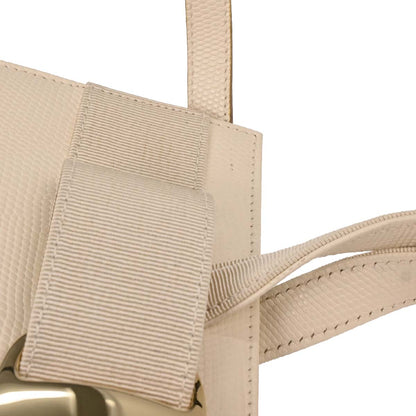 Salvatore Ferragamo * White LeaVara Bow 2way Shoulder Handbag