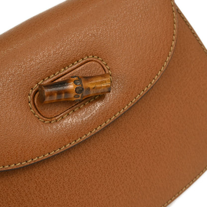 Gucci Brown Pigskin Bamboo 2way Shoulder Handbag