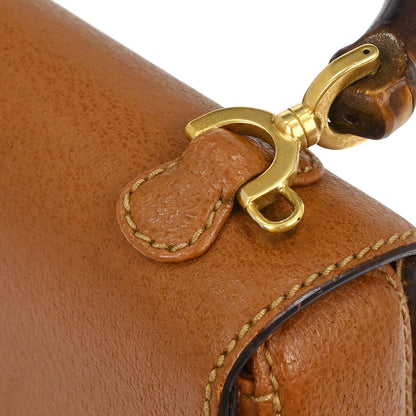 Gucci Brown Pigskin Bamboo 2way Shoulder Handbag
