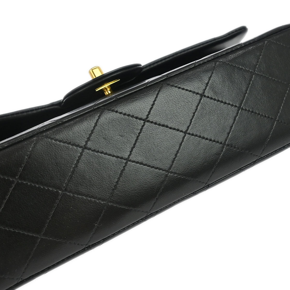 Chanel 1994-1996 Black Lambskin Medium Classic Double Flap Shoulder Bag