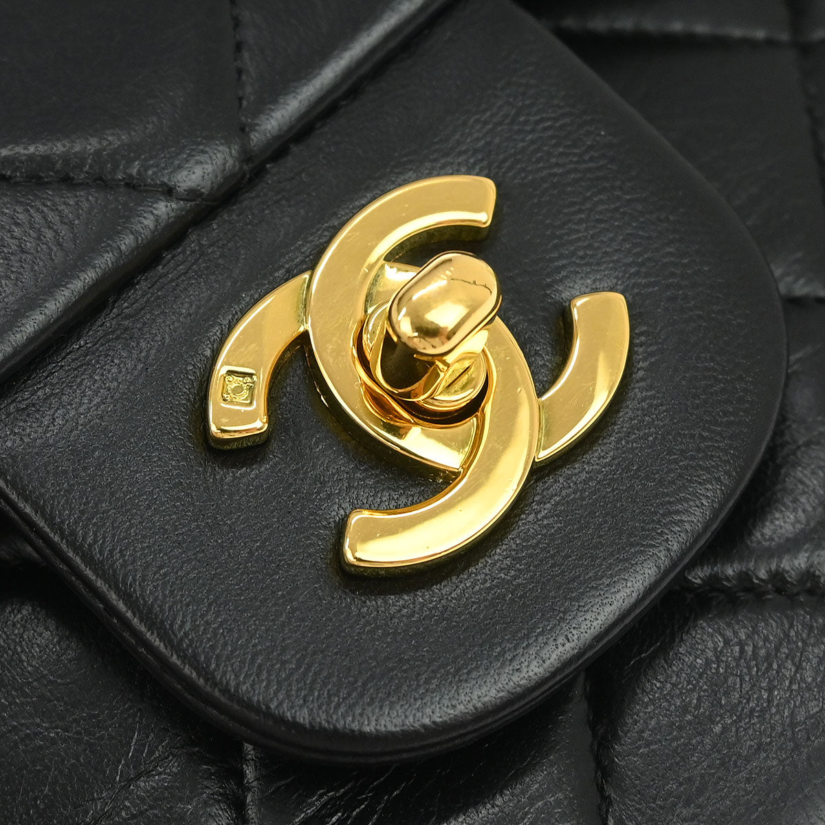 Chanel 1994-1996 Black Lambskin Medium Classic Double Flap Shoulder Bag