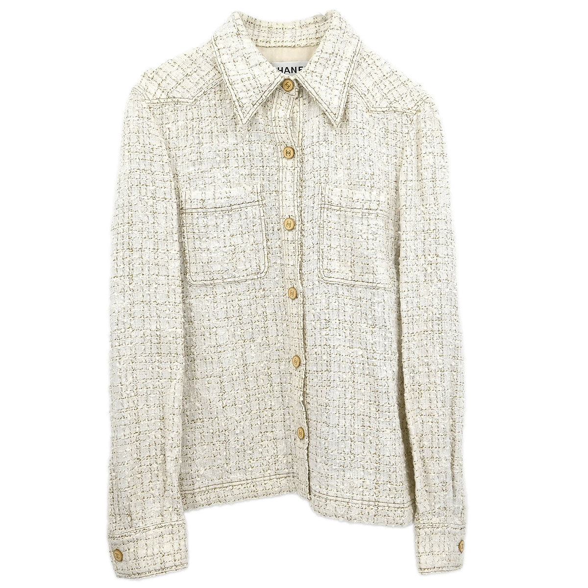 Chanel 2001 Single Breasted Jacket White #42